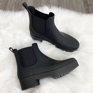 Jeffery Campbell Black Hydra Waterproof Rain Boots